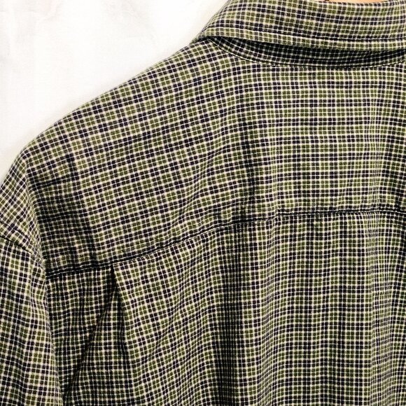 Carhartt Long Sleeve Button Up Shirt Men's LG Blue Green Pin Check Plaid Camping - Picture 4 of 9